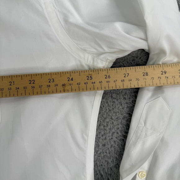 Gitman Bros Pinpoint Oxford Shirt 18 34 White Made in USA Dress Button Up - Picture 6 of 9